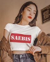 SAEBIS® Red Box Damen Crop Top weiß