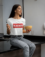 SAEBIS® Red Box Damen Crop Top weiß