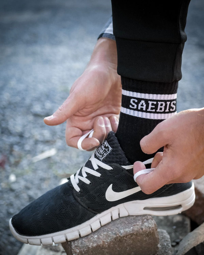 SAEBIS® 5er SET schwarze Sport Socken für Herren & Damen