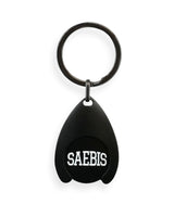 SAEBIS® Schlüsselanhänger aus Metall schwarz mit Einkaufsmünze