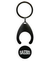 SAEBIS® Schlüsselanhänger aus Metall schwarz mit Einkaufsmünze