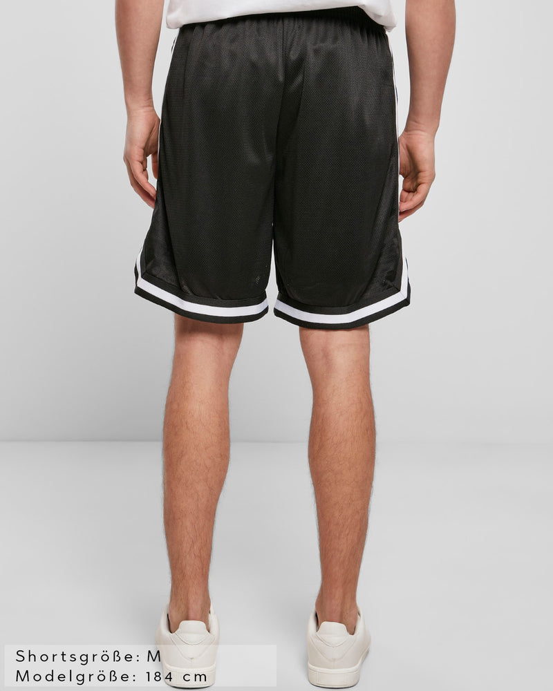Lifestyle Herren Shorts schwarz mit weißen Streifen by SAEBIS®