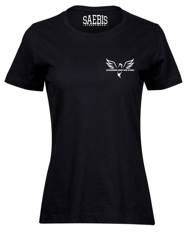 Sokol Damen T-Shirt tailliert schwarz No.3 - zusammen sind wir stark - by SAEBIS®