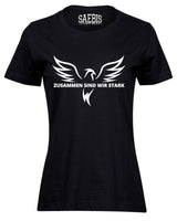 Sokol Damen T-Shirt tailliert schwarz No.2 - zusammen sind wir stark - by SAEBIS®