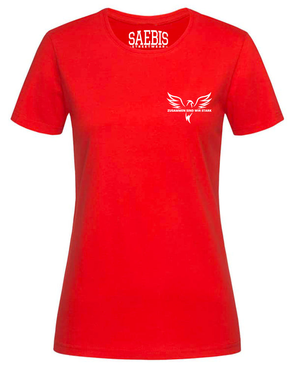 Sokol Damen T-Shirt tailliert rot No.1 - zusammen sind wir stark - by SAEBIS®