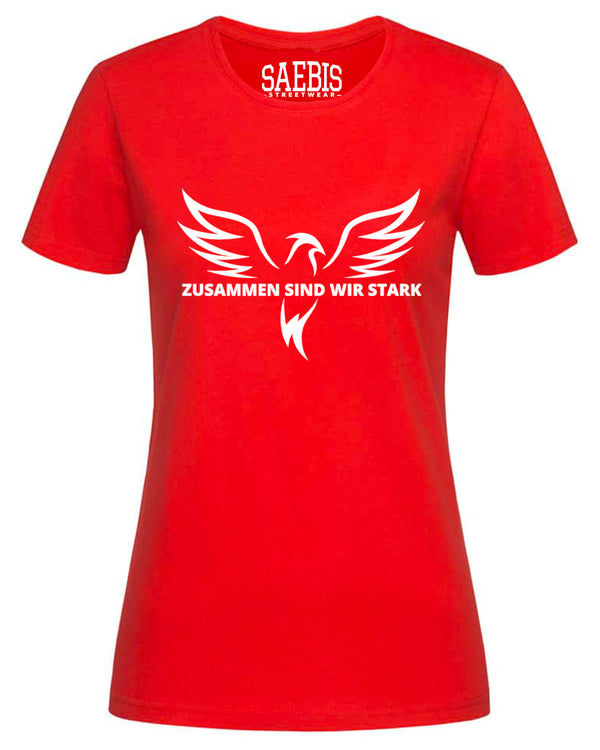Sokol Damen T-Shirt tailliert rot No.2 - zusammen sind wir stark - by SAEBIS®