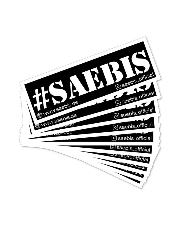 SAEBIS® Sticker schwarz 50x148mm 10er Set