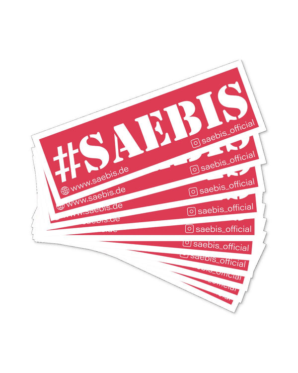 SAEBIS® Sticker rot 50x148mm 10er Set