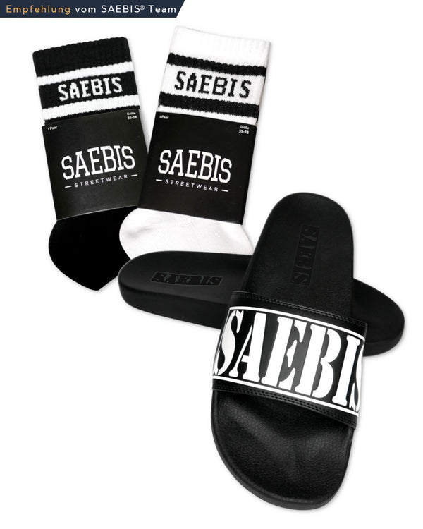 SAEBIS® Tapotchki Urlaubs-SET inkl. 2x Paar Retro Sportsocken in weiß und schwarz