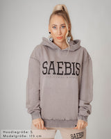 Lifestyle Damen Oversized Hoodie washed grau by SAEBIS®
