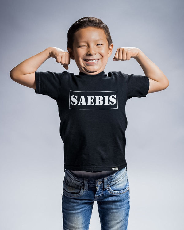 SAEBIS® White Box Classic Kinder T-Shirt schwarz