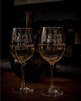 Weinglas 4er SET mit Gravur - БЕРУ ВИНО НА СЕБЯ - inkl. 10 Stück SAEBIS® Glas Untersetzer