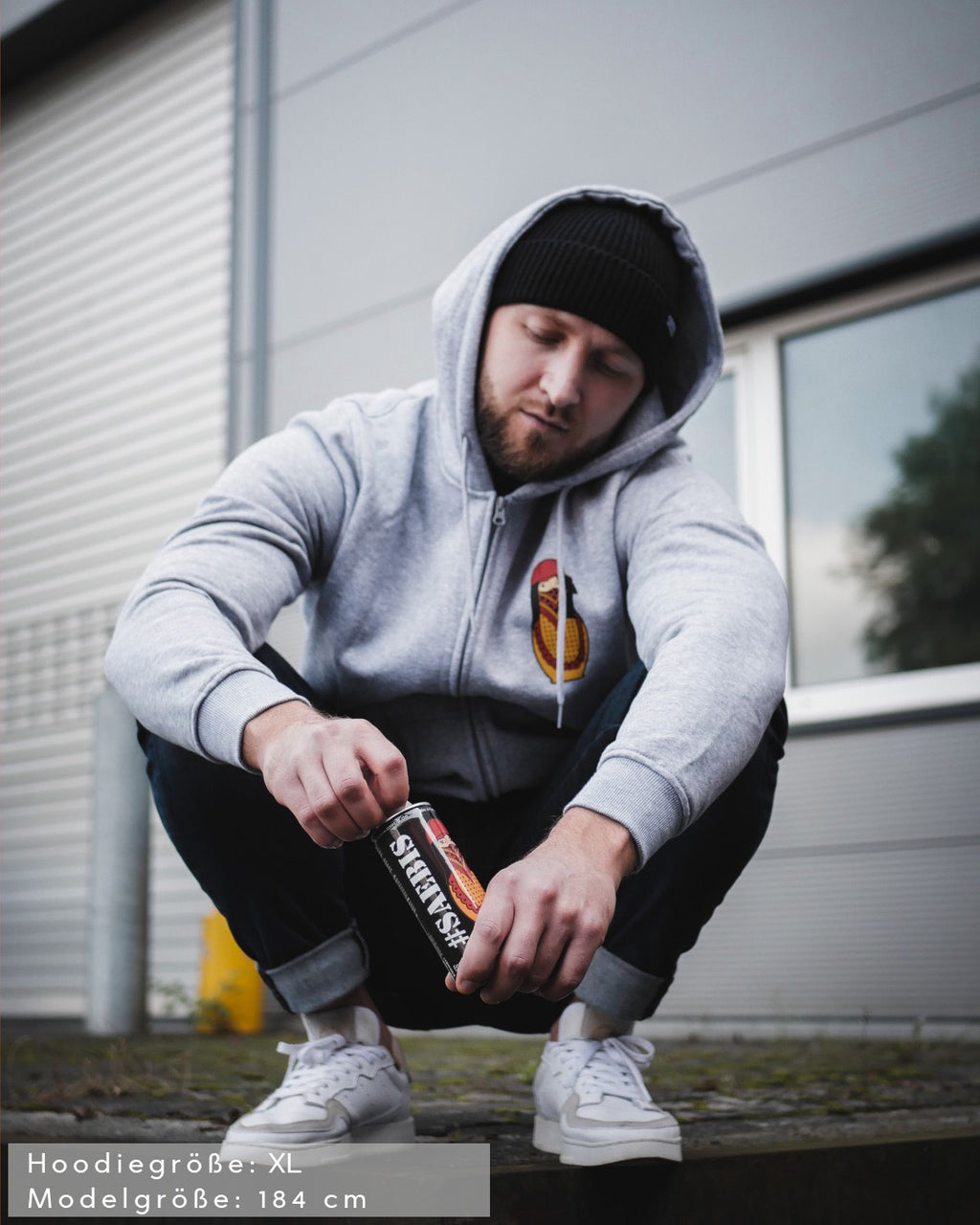 Matryoshka Herren Zip Hoodie mit Reißverschluss grau by SAEBIS®