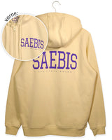 Lifestyle Herren Zip Hoodie mit Reißverschluss pastellgelb by SAEBIS®