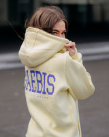 Lifestyle Damen Oversized Zip Hoodie mit Reißverschluss pastellgelb by SAEBIS®