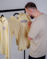 Lifestyle Herren Zip Hoodie mit Reißverschluss pastellgelb by SAEBIS®